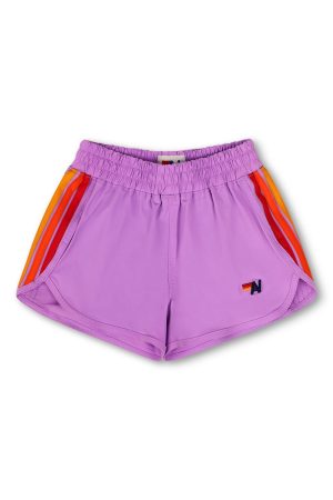 5 STRIPE KIDS FLEX JOGGER SHORT - NEON PURPLE