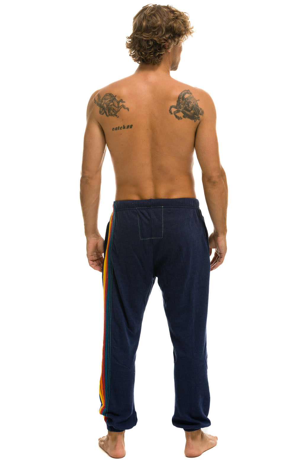 5 STRIPE SWEATPANTS - NAVY - Image 4