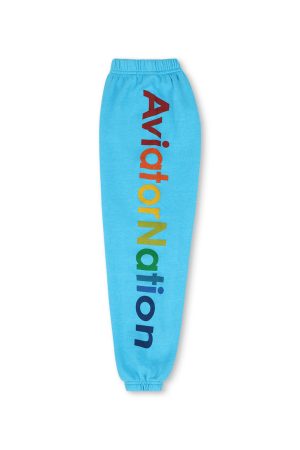 KID'S AVIATOR NATION SWEATPANTS - NEON BLUE