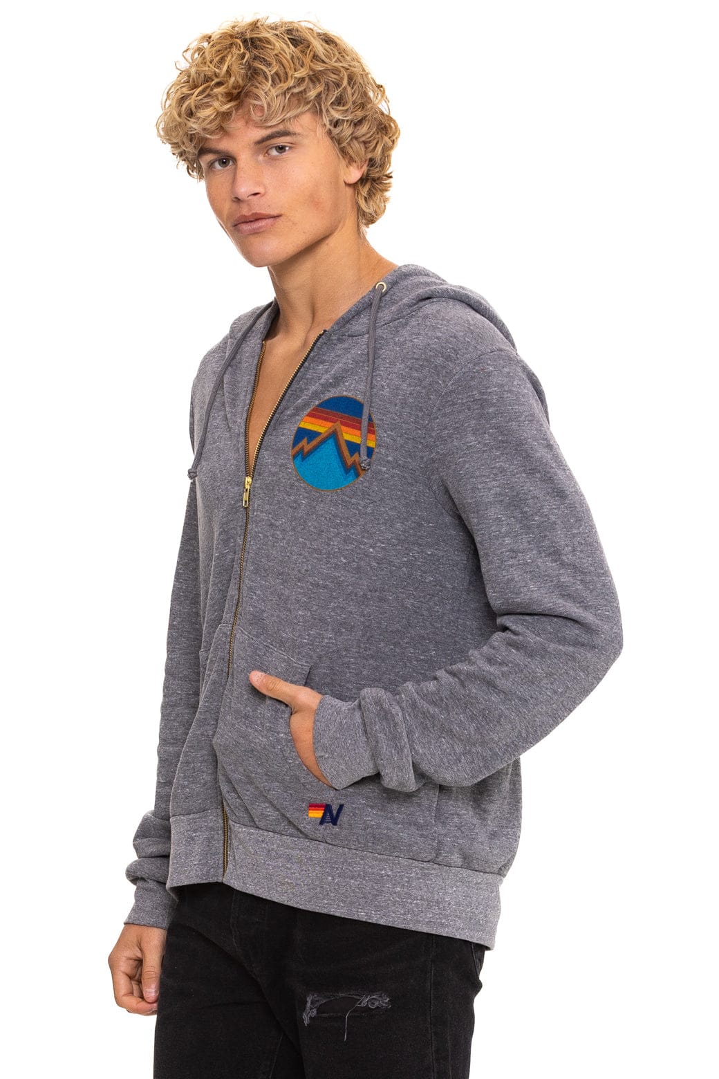 ALL SEASONS CIRCLE ZIP HOODIE - HEATHER GREY - Image 4