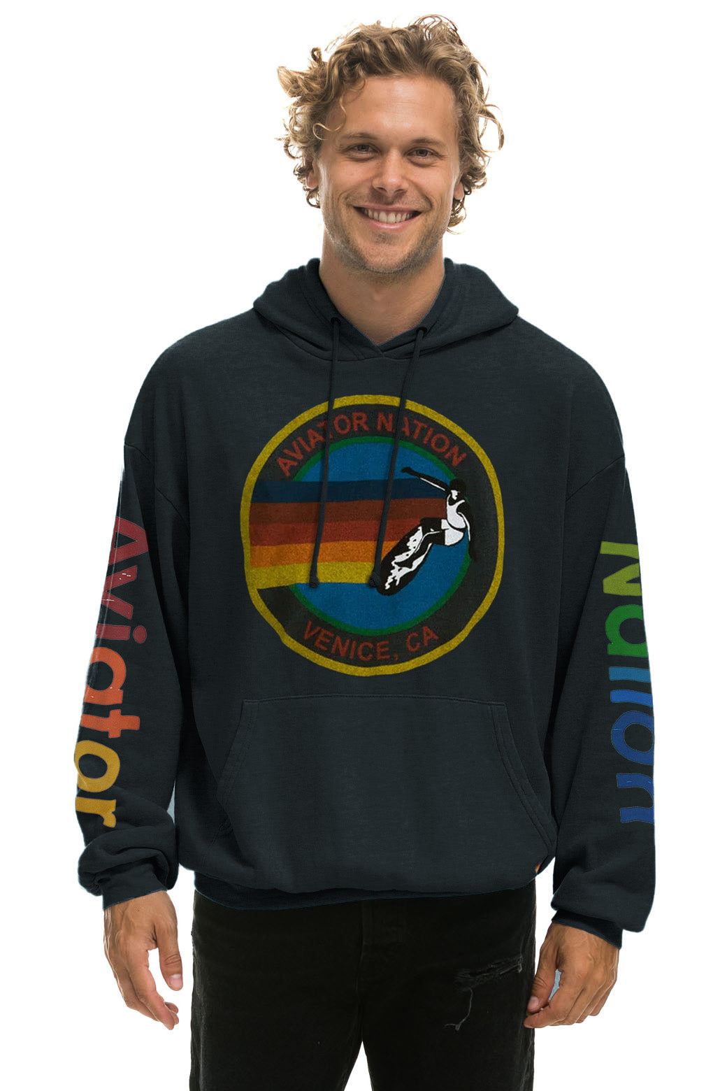 AVIATOR NATION RELAXED PULLOVER HOODIE - CHARCOAL - Image 2