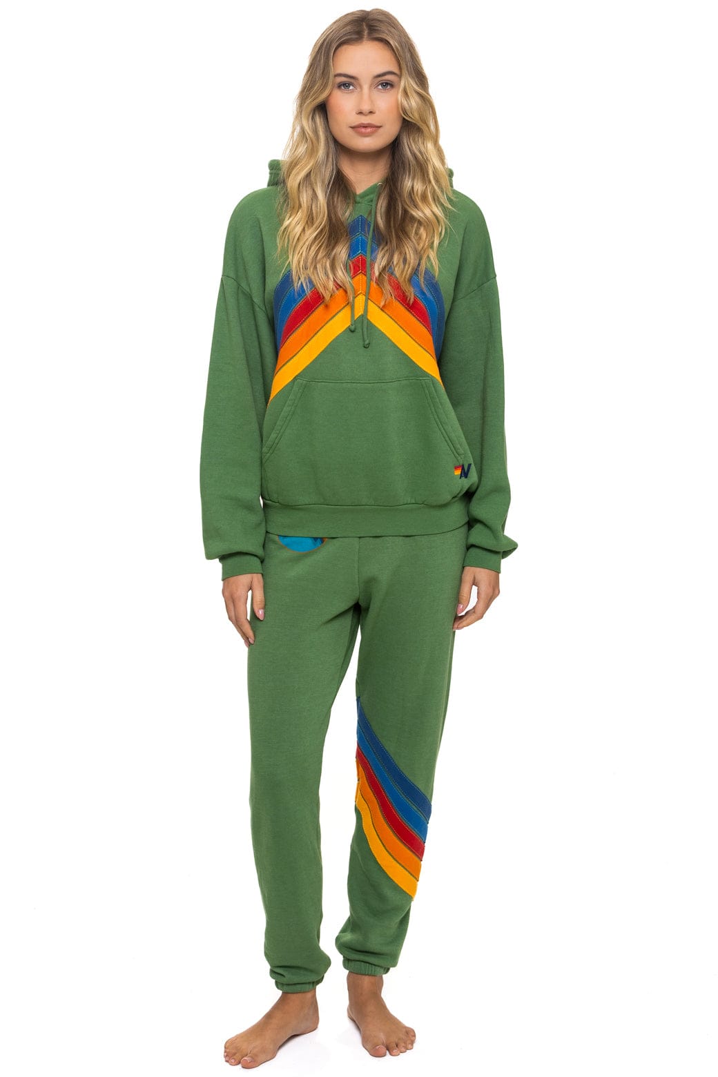 MOUNTAIN STITCH CHEVRON PULLOVER HOODIE RELAXED - PALM - Image 3
