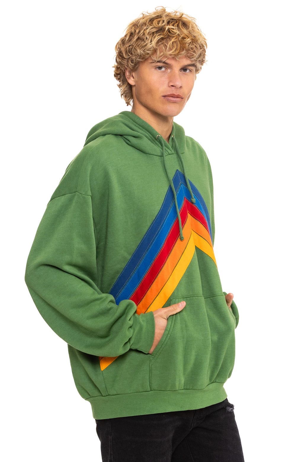 MOUNTAIN STITCH CHEVRON PULLOVER HOODIE RELAXED - PALM - Image 9