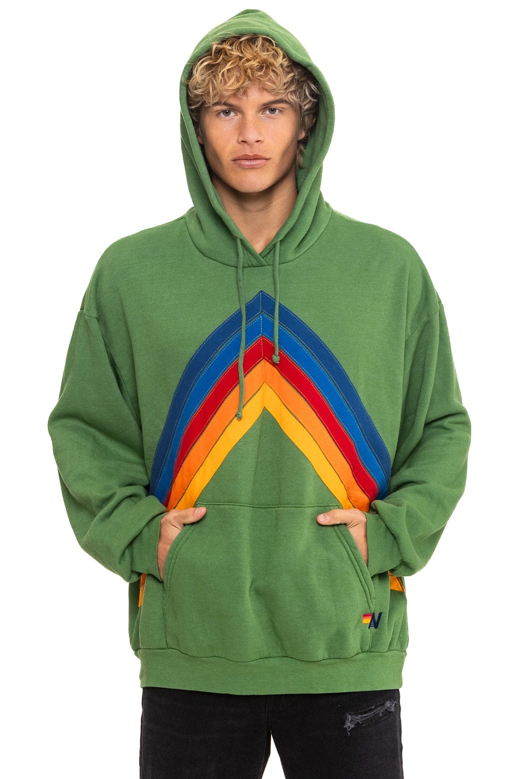 MOUNTAIN STITCH CHEVRON PULLOVER HOODIE RELAXED - PALM - Image 2