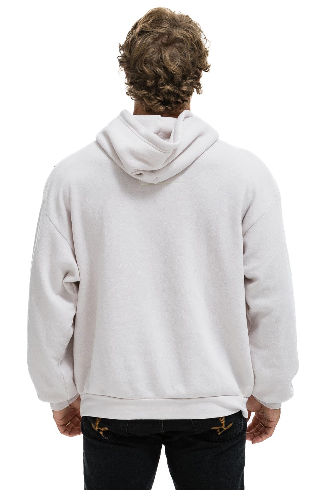 CROSS STRIPE RELAXED PULLOVER HOODIE - DOVE // GREY - Image 7
