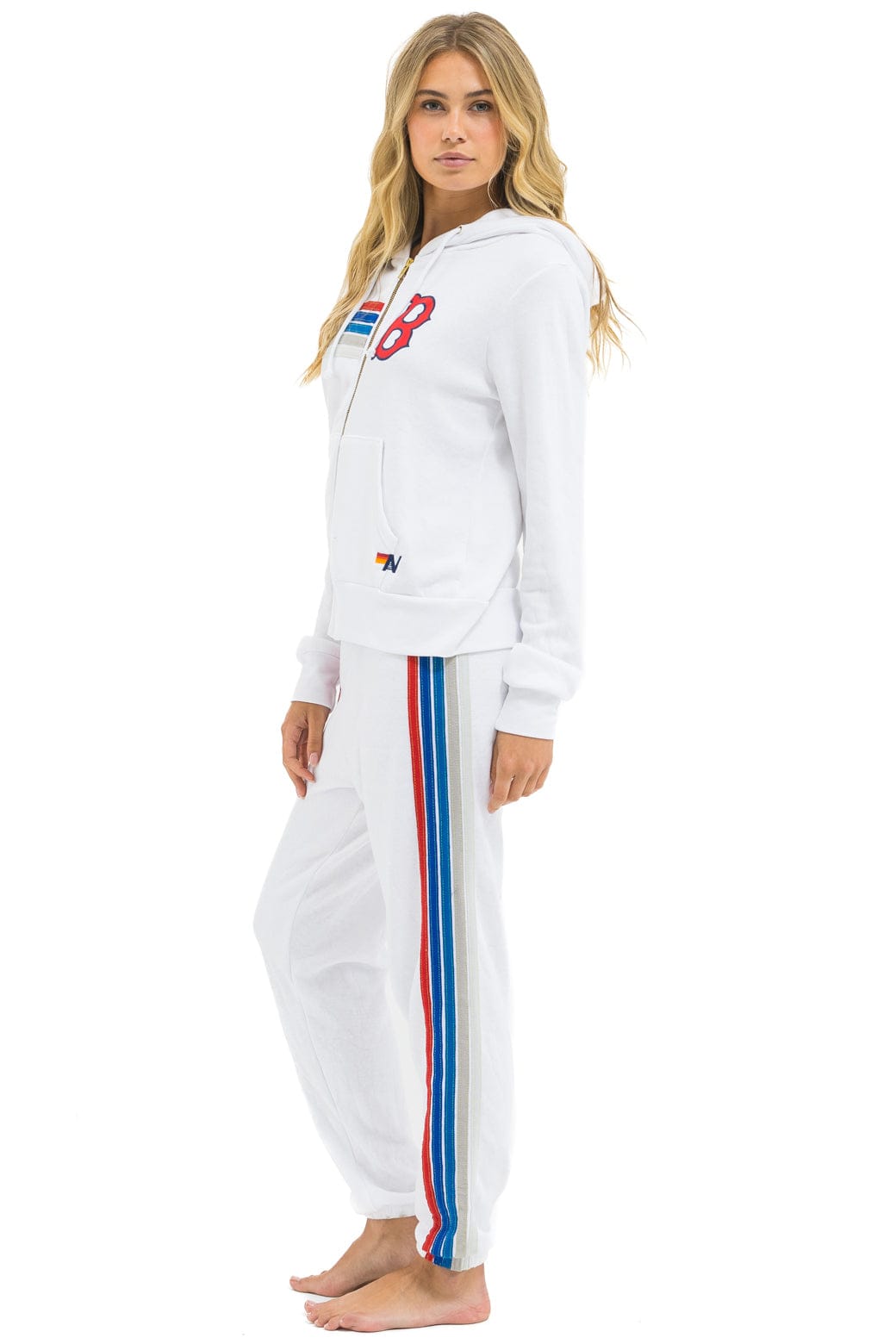 BOSTON RED SOX 5 STRIPE SWEATPANTS - WHITE // USA - Image 2