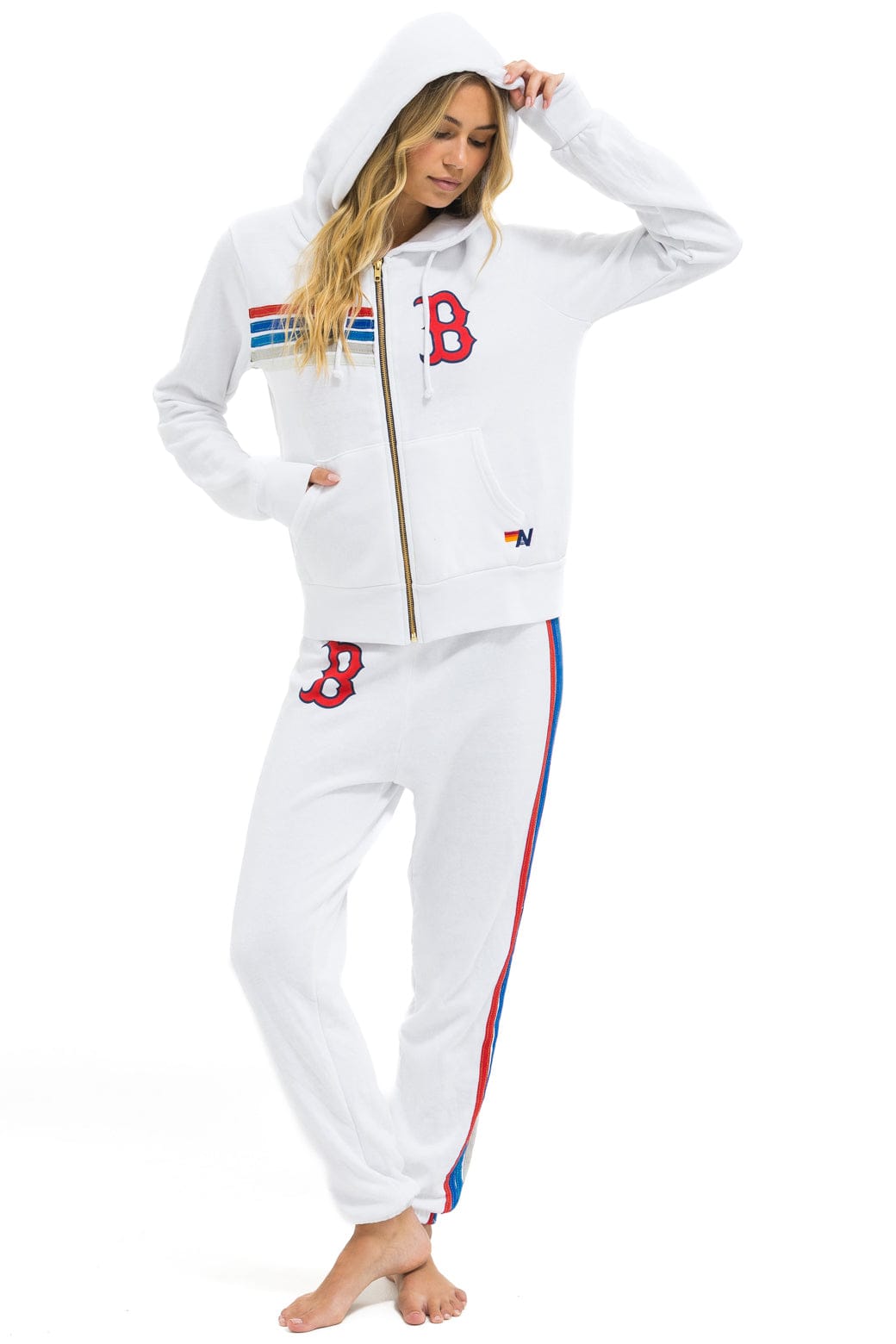 BOSTON RED SOX 5 STRIPE SWEATPANTS - WHITE // USA - Image 5