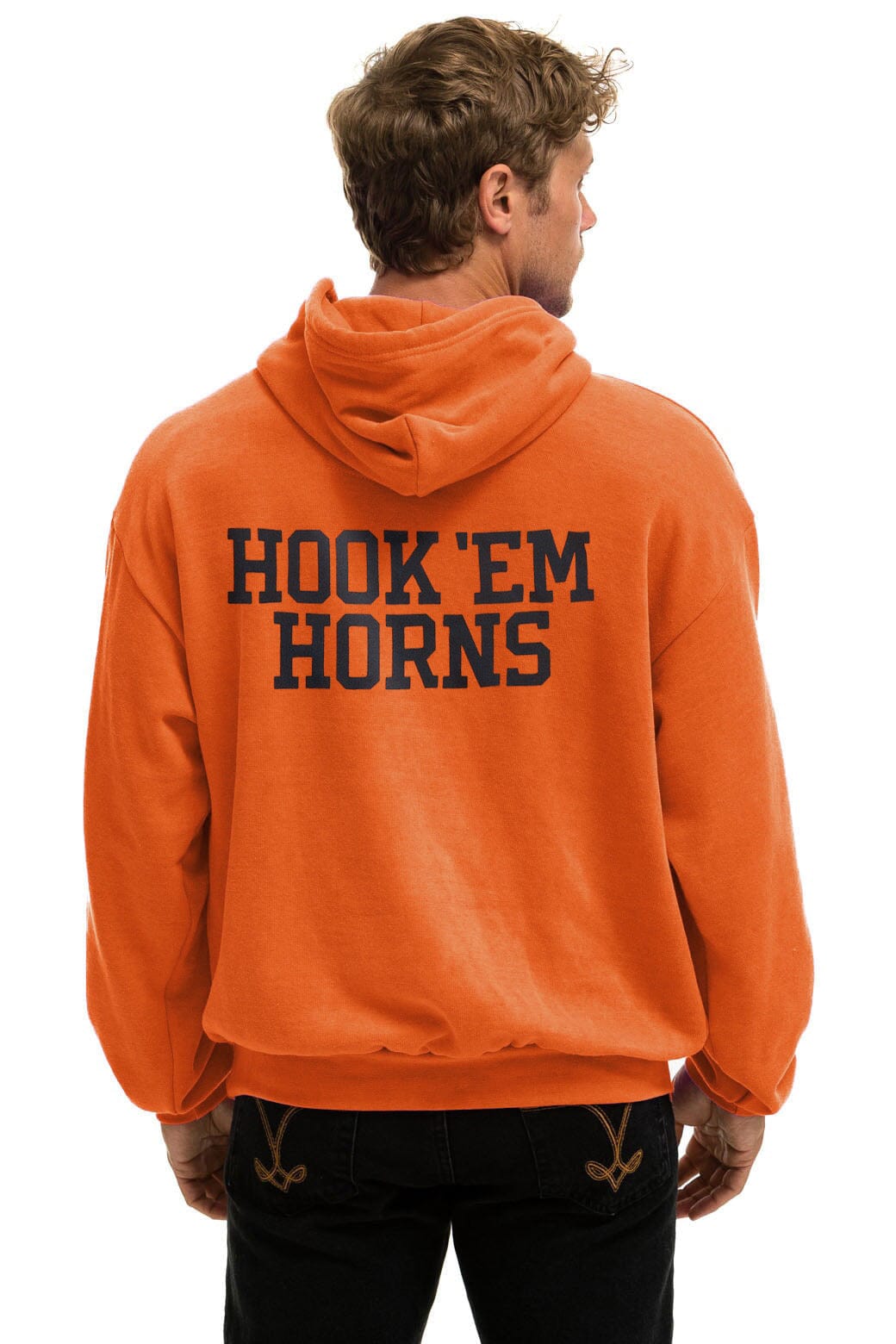 UNIVERSITY OF TEXAS CIRCLE PRINT PULLOVER HOODIE RELAXED - BURNT ORANGE - Image 4