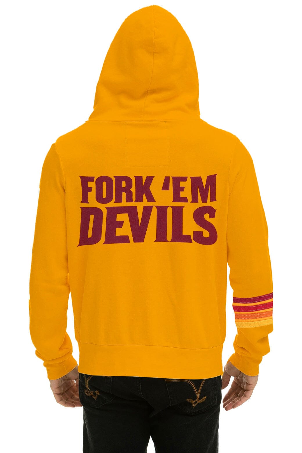 ASU FORK 'EM DEVILS ZIP HOODIE - GOLD - Image 4