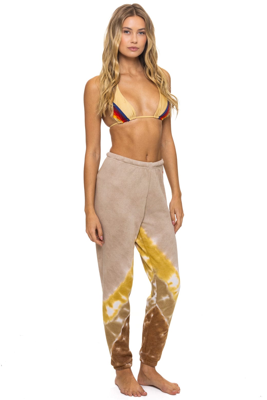 HAND DYED V SWEATPANTS - TIE DYE SAND // CINNAMON - Image 5