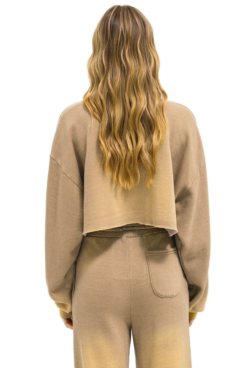 AN 3D CROPPED CREW SWEATSHIRT RELAXED - FADED TAN - Image 3