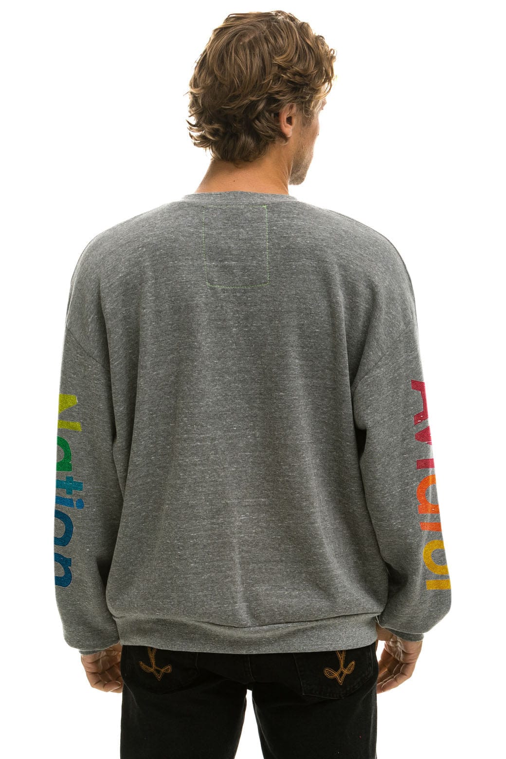 AVIATOR NATION ASPEN RELAXED CREW SWEATSHIRT - HEATHER GREY - Image 4