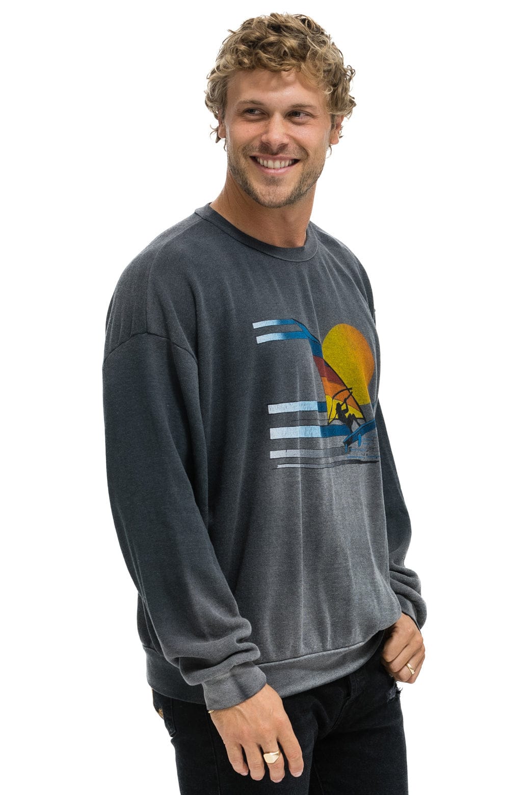 WINDSURF JUMP RELAXED CREW SWEATSHIRT - FADED SMOKE - Image 6