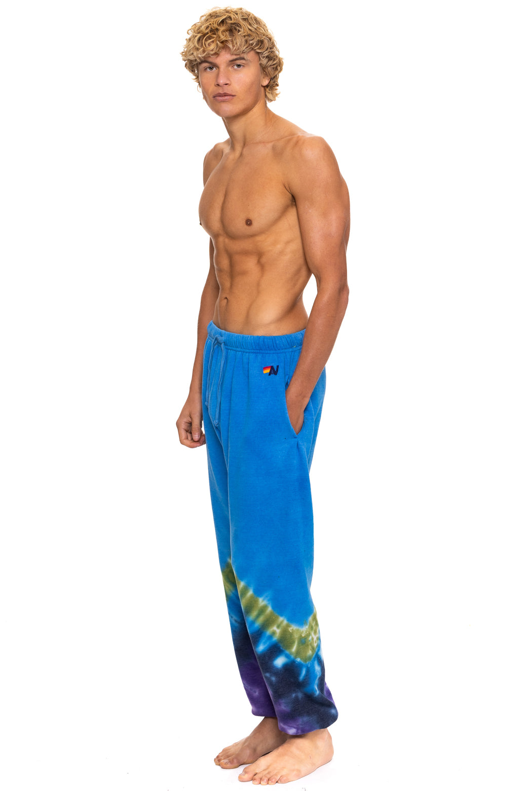 HAND DYED V SWEATPANTS - TIE DYE OCEAN // PURPLE - Image 5