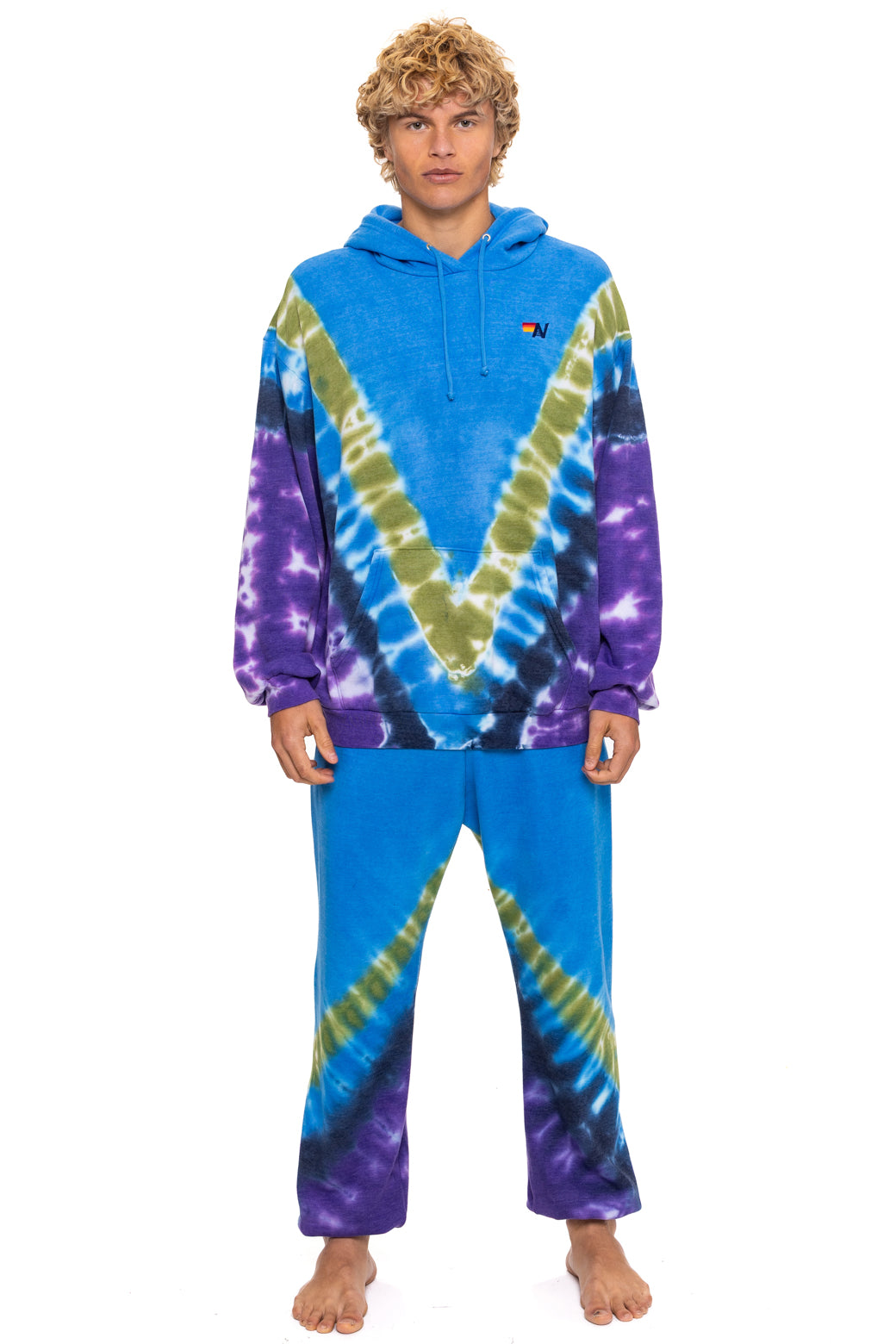HAND DYED V SWEATPANTS - TIE DYE OCEAN // PURPLE - Image 8