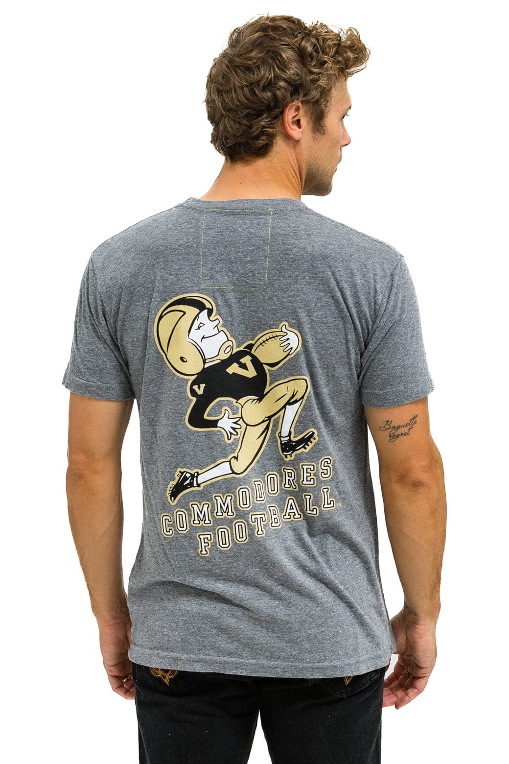 VANDERBILT COMMODORES CREW TEE SHIRT - HEATHER GREY - Image 3
