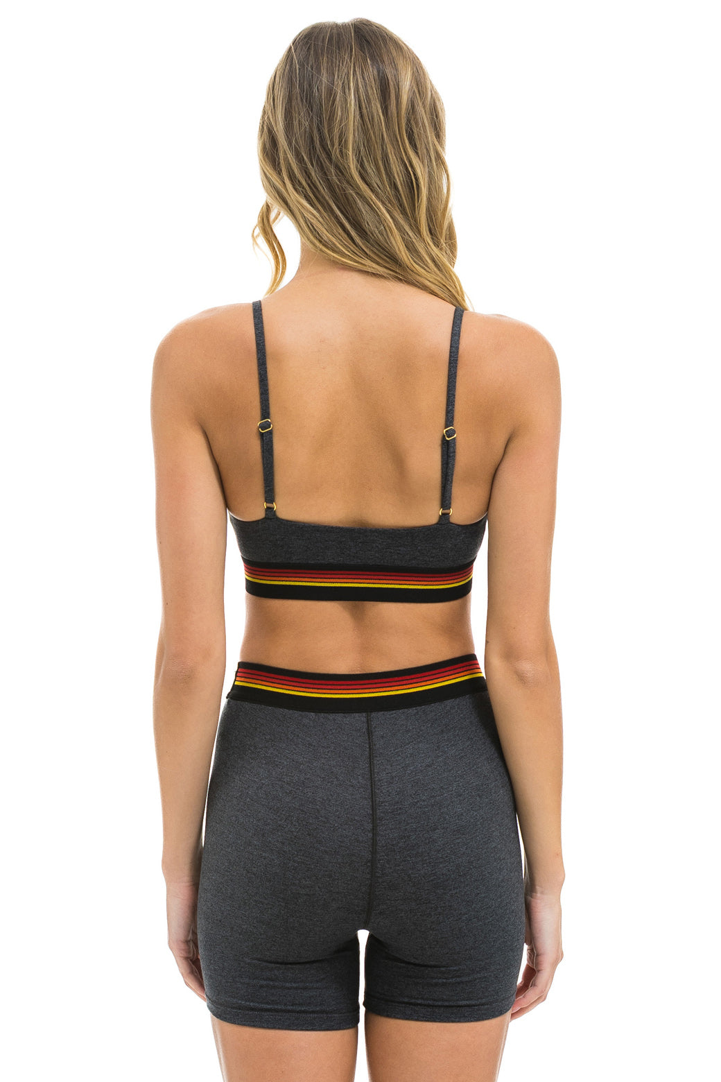 LOGO ELASTIC KEYHOLE BRA - CHARCOAL - Image 3