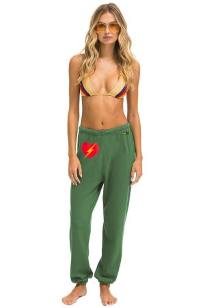 BOLT HEART SWEATPANTS - PALM