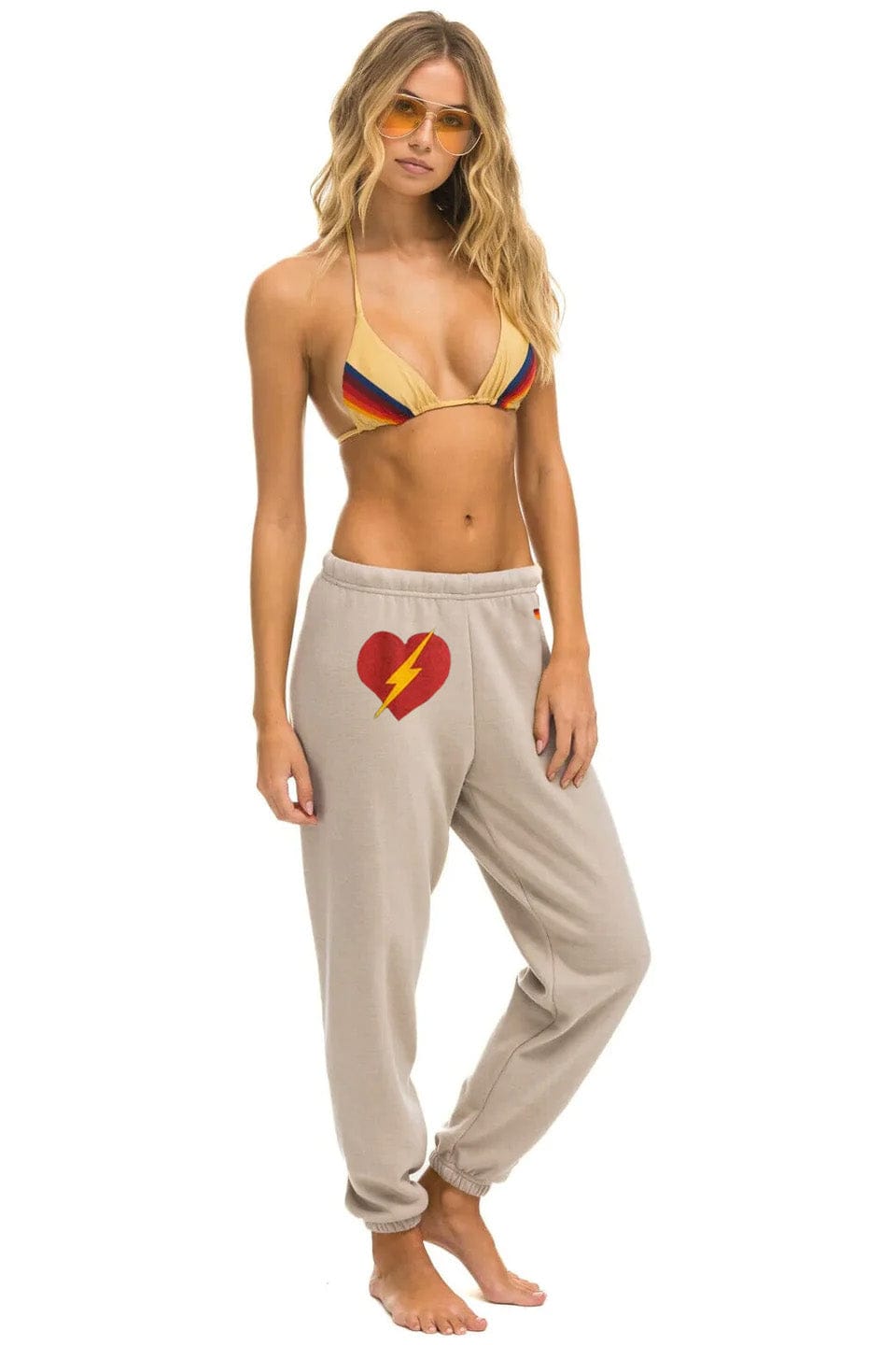 BOLT HEART SWEATPANTS - SAND - Image 2
