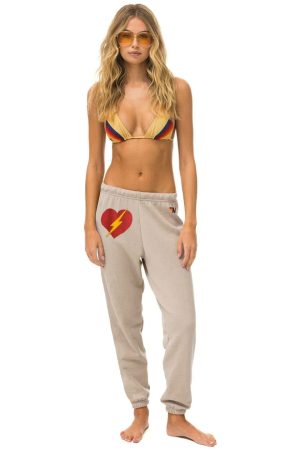 BOLT HEART SWEATPANTS - SAND