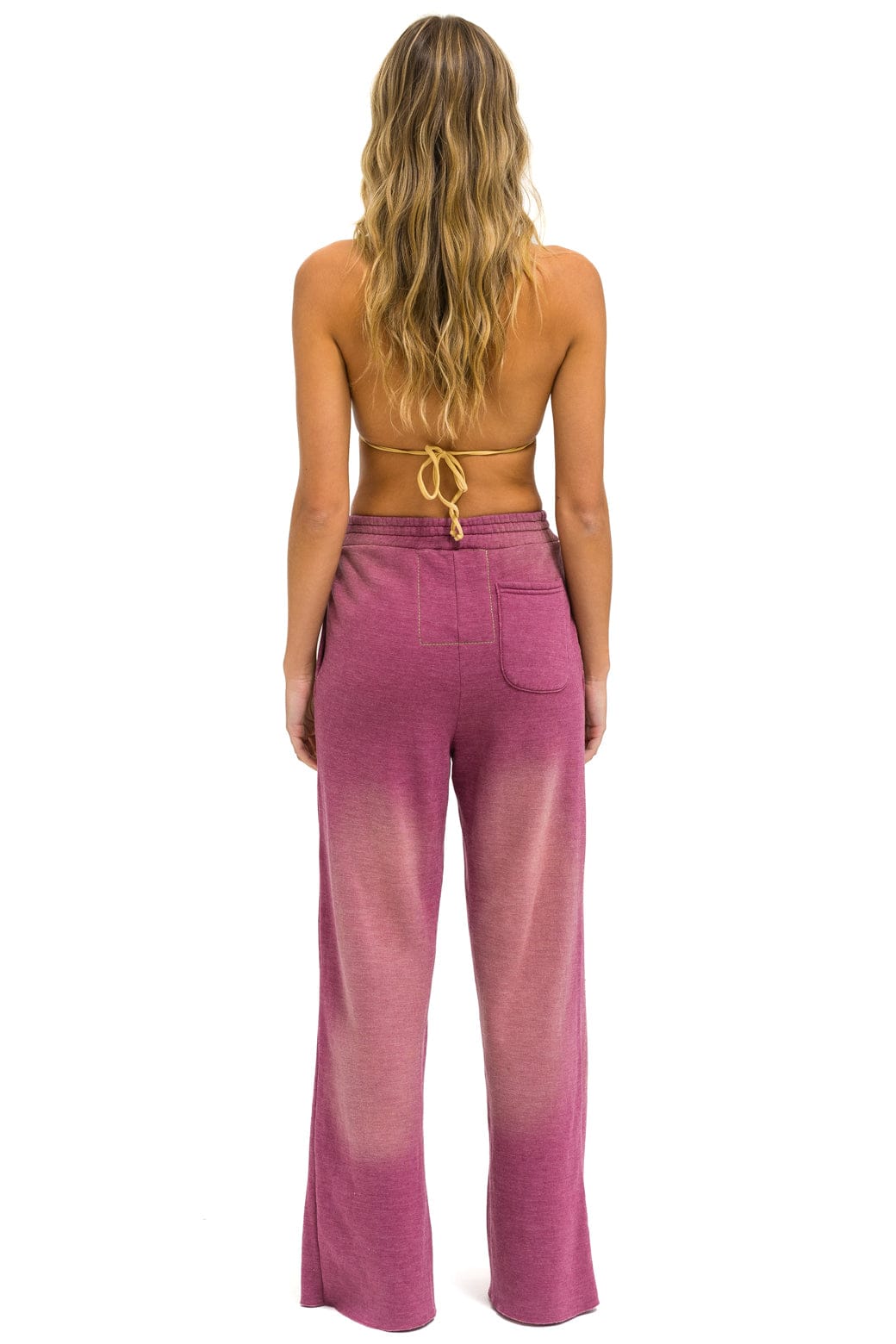 BOLT STITCH WIDE LEG POCKET SWEATPANTS - FADED BERRY - Image 5