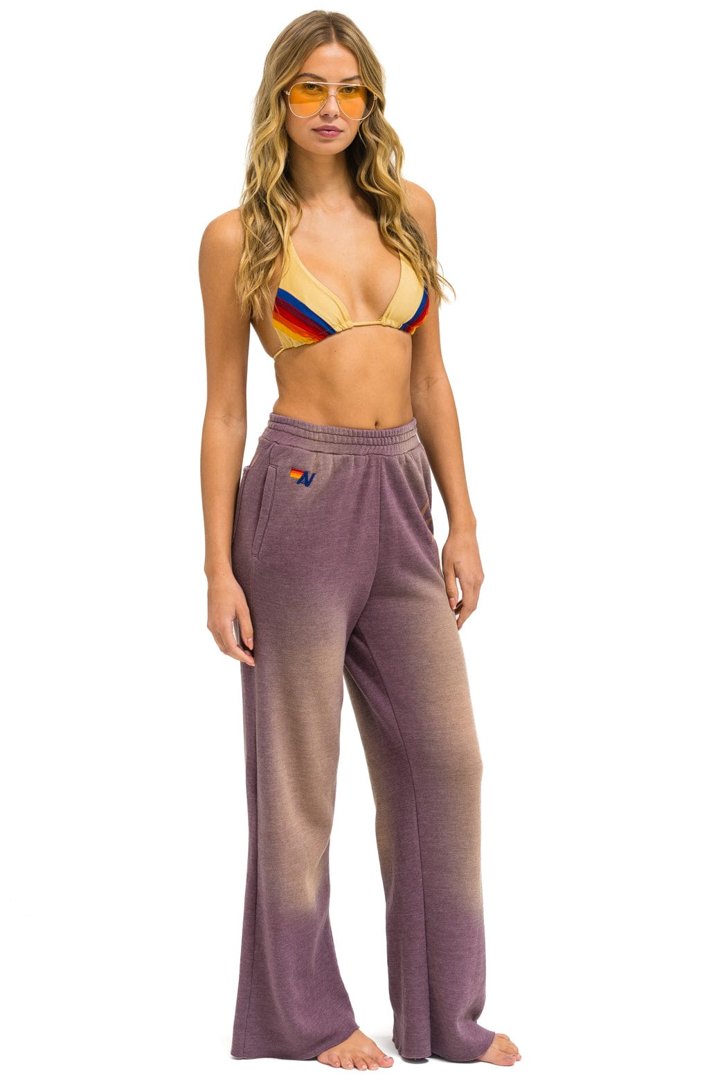 BOLT STITCH WIDE LEG POCKET SWEATPANTS - FADED MOCHA - Image 4