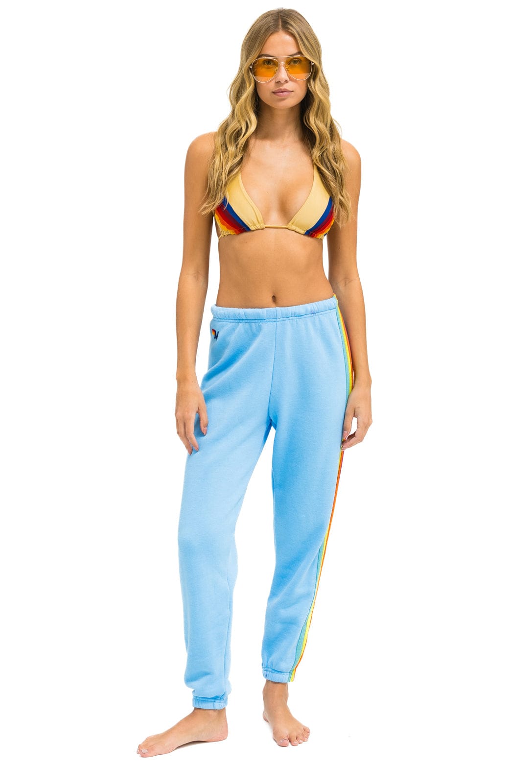 5 STRIPE SWEATPANTS - SKY // RAINBOW - Image 2