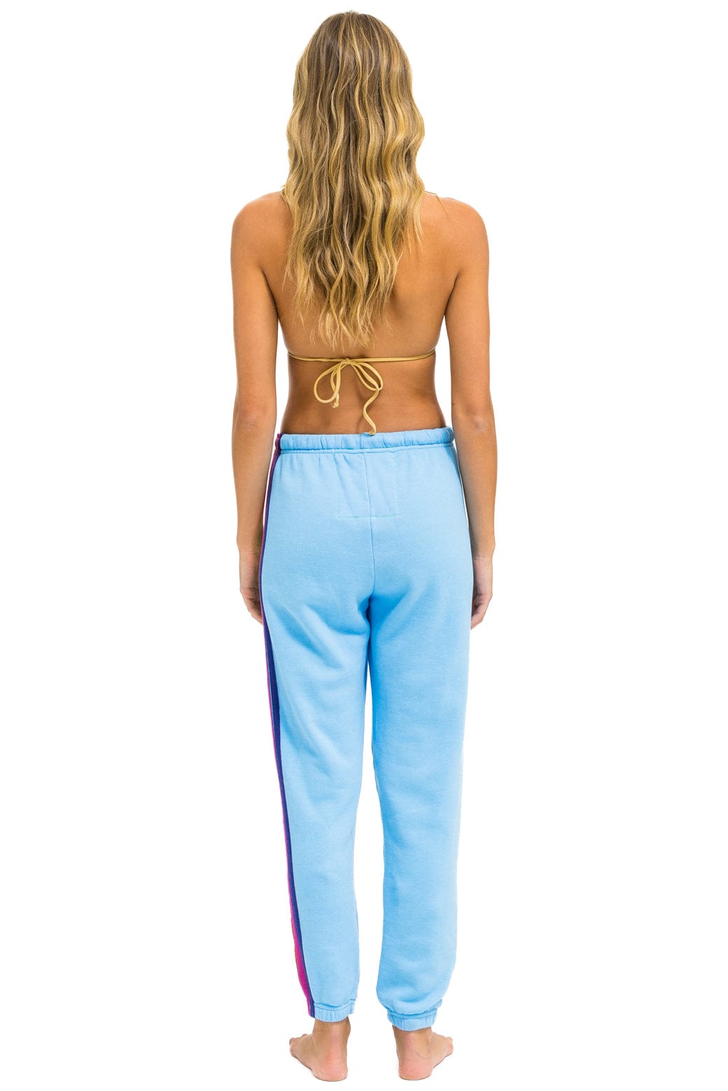 5 STRIPE SWEATPANTS - SKY // RAINBOW - Image 4