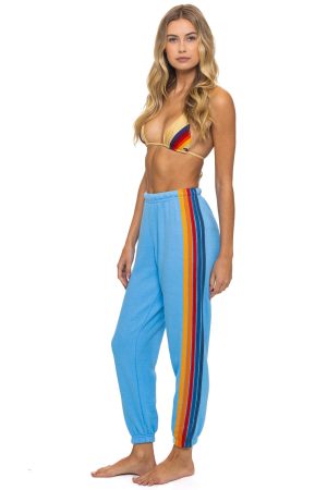 5 STRIPE SWEATPANTS - SKY