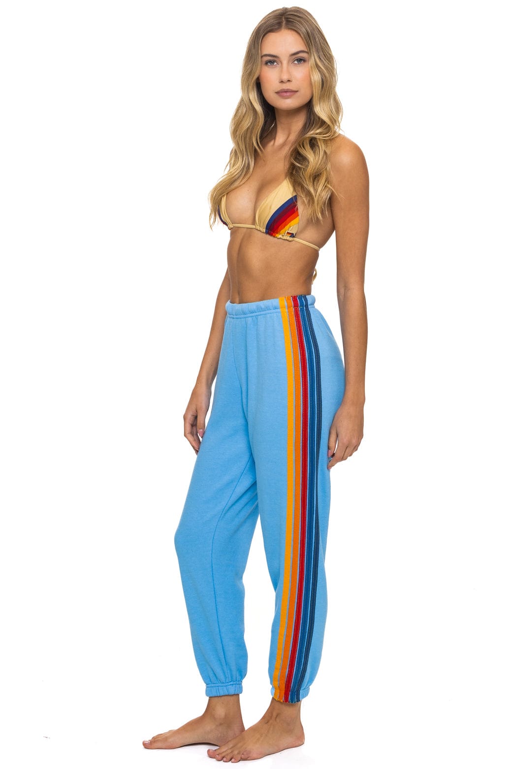 5 STRIPE SWEATPANTS - SKY