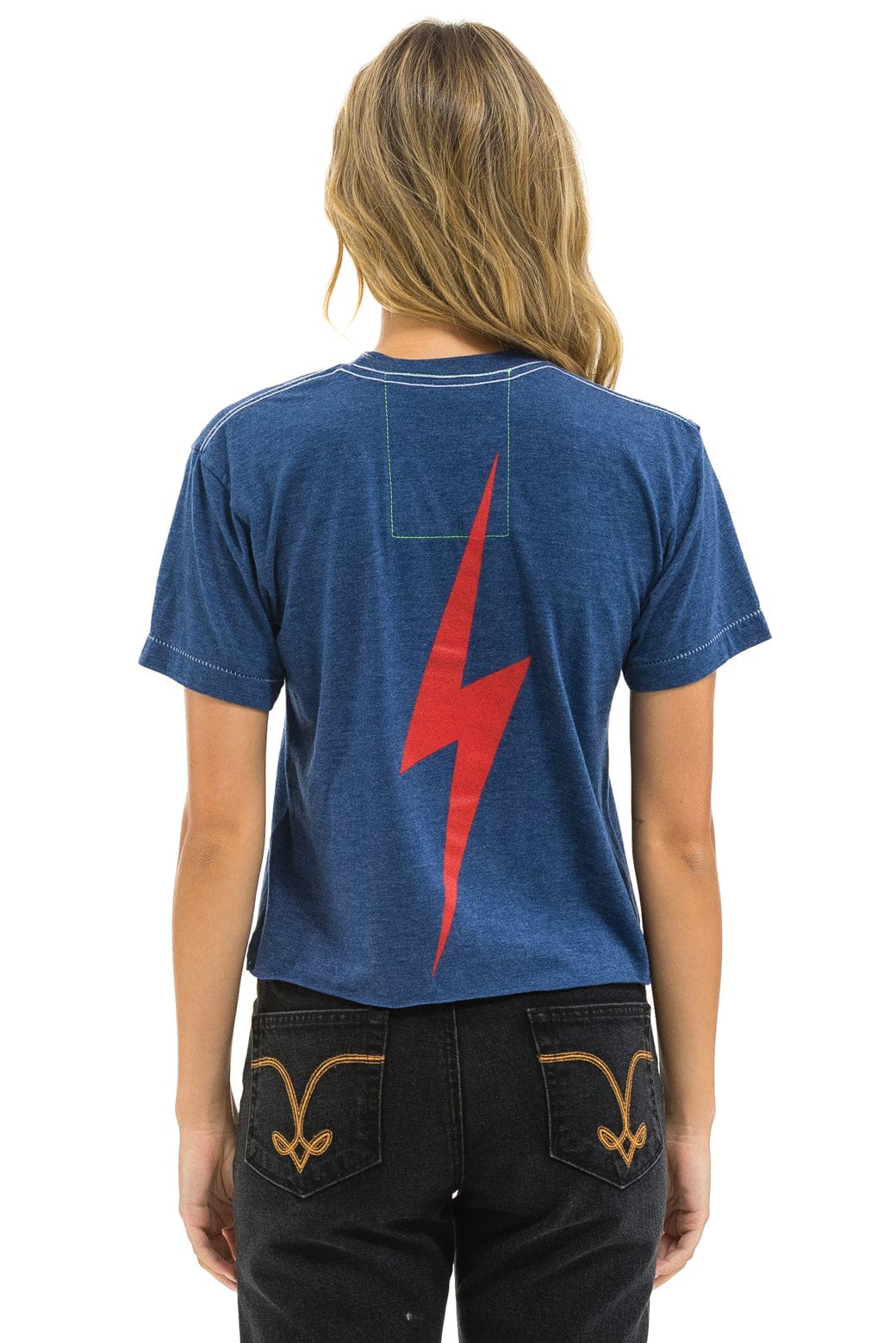 BOSTON RED SOX BOLT WOMEN'S BOYFRIEND TEE - NAVY - Image 2