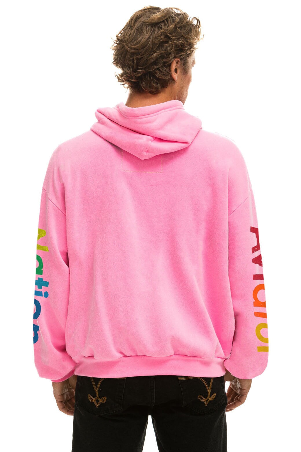 AVIATOR NATION NORTH SHORE RELAXED PULLOVER HOODIE - NEON PINK - Image 4
