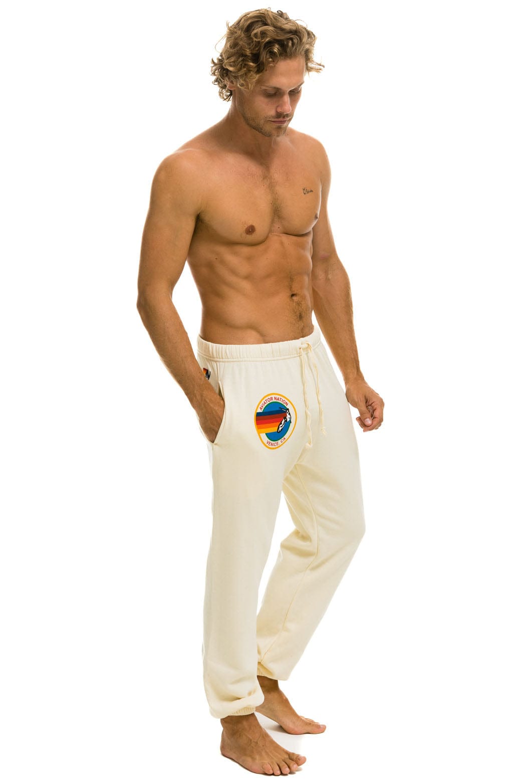AVIATOR NATION SWEATPANTS - VINTAGE WHITE - Image 2