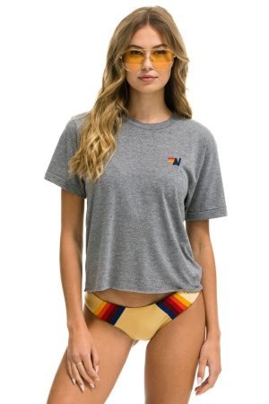 BASIC BOYFRIEND TEE - HEATHER GREY
