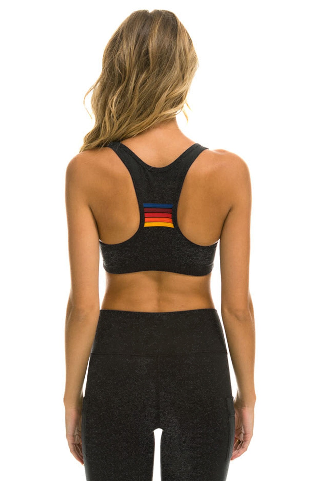BOLT EMBROIDERY SPORTS BRA - CHARCOAL - Image 2