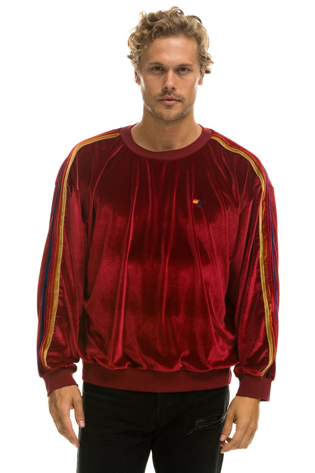 CLASSIC VELVET RELAXED SWEATSHIRT - RED - Image 2