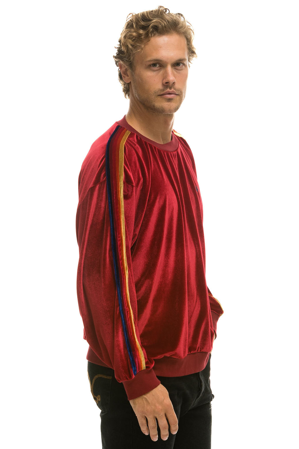 CLASSIC VELVET RELAXED SWEATSHIRT - RED - Image 8