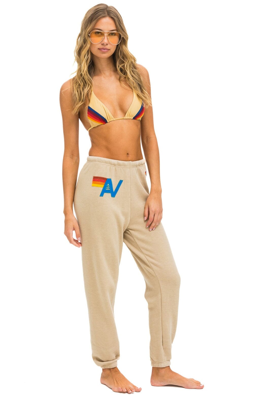 LOGO STITCH SWEATPANTS - SAND - Image 3