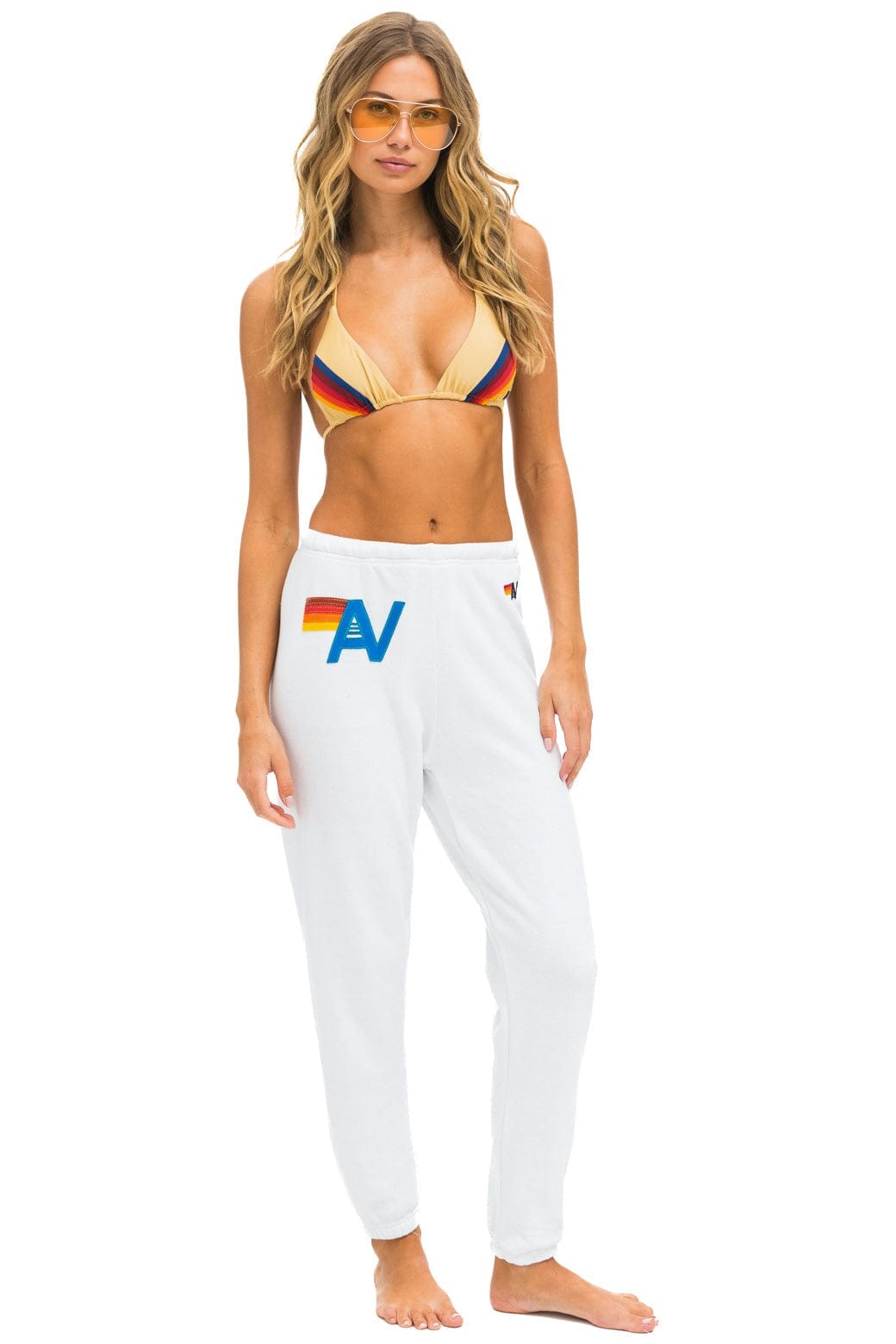 LOGO STITCH SWEATPANTS - WHITE - Image 2