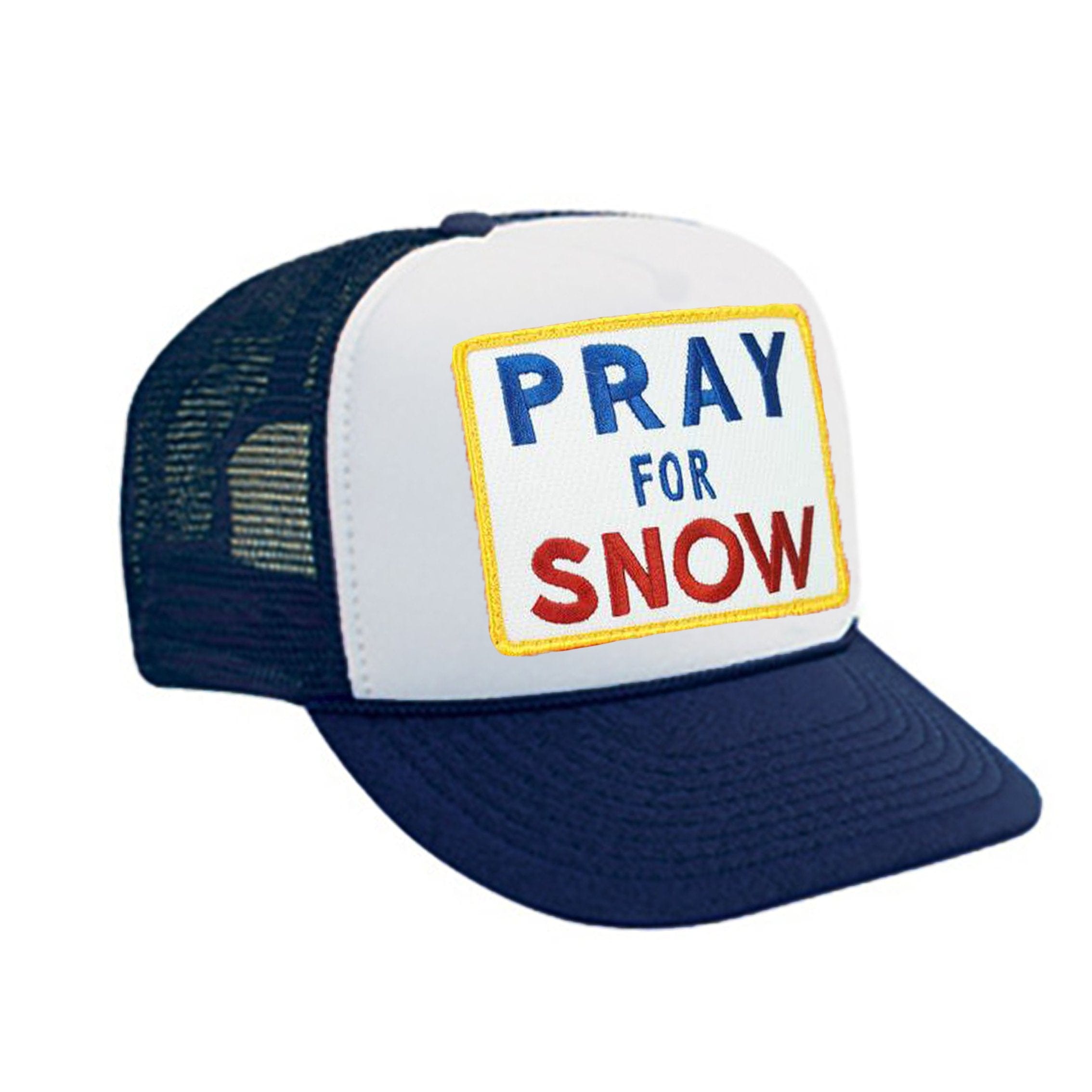 PRAY FOR SNOW VINTAGE TRUCKER HAT - Image 5