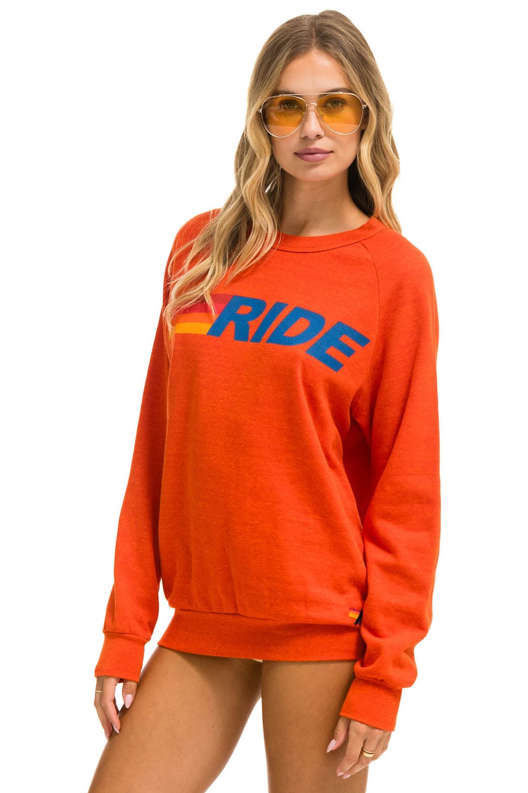 RIDE LOGO CREW SWEATSHIRT - ORANGE - Image 3