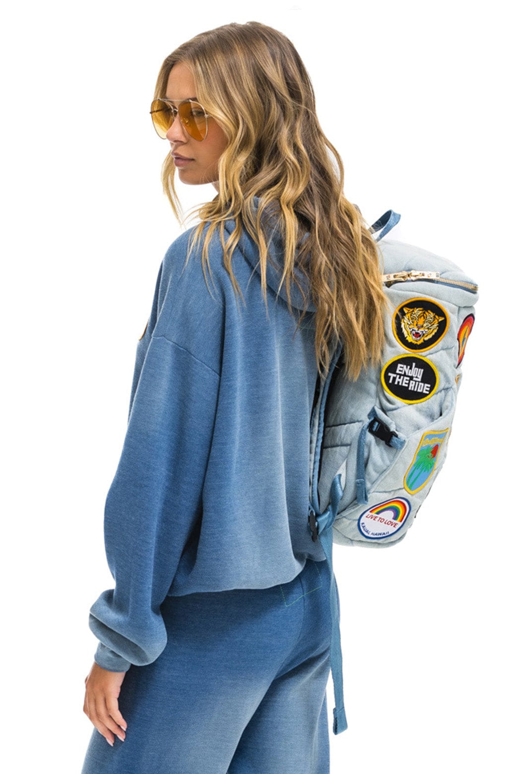VINTAGE PATCH DENIM PUFFER BACKPACK - SUPER LIGHT VINTAGE - Image 3