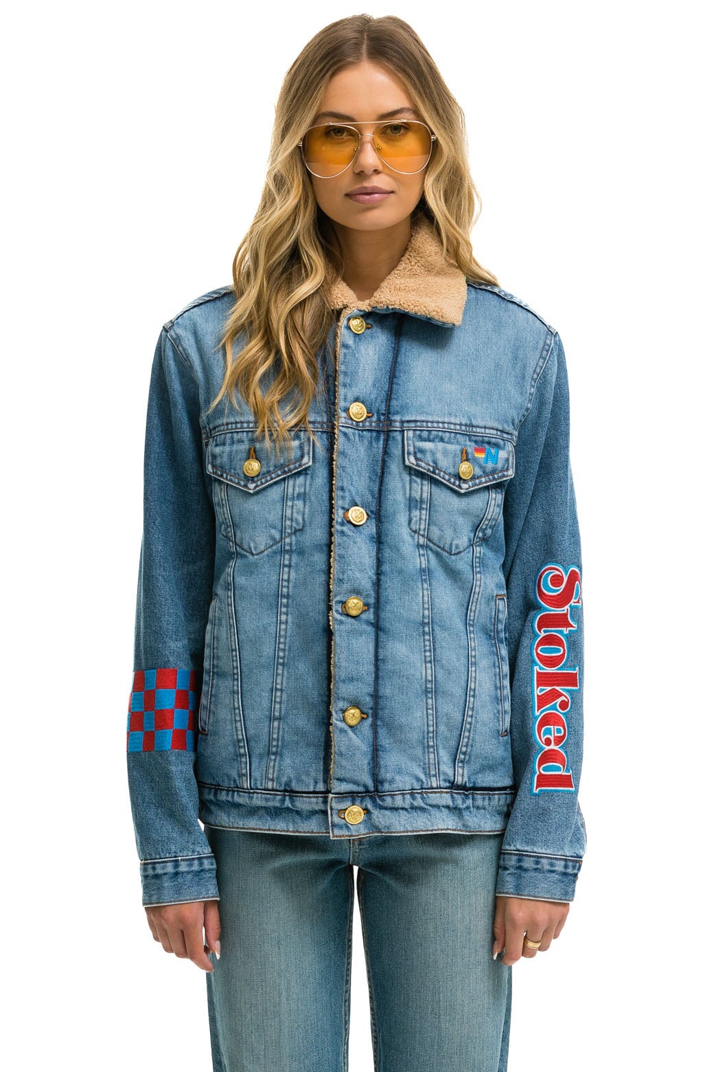 STOKED BOLT SMILEY RANCH SHERPA DENIM JACKET- SUPER LIGHT - Image 4