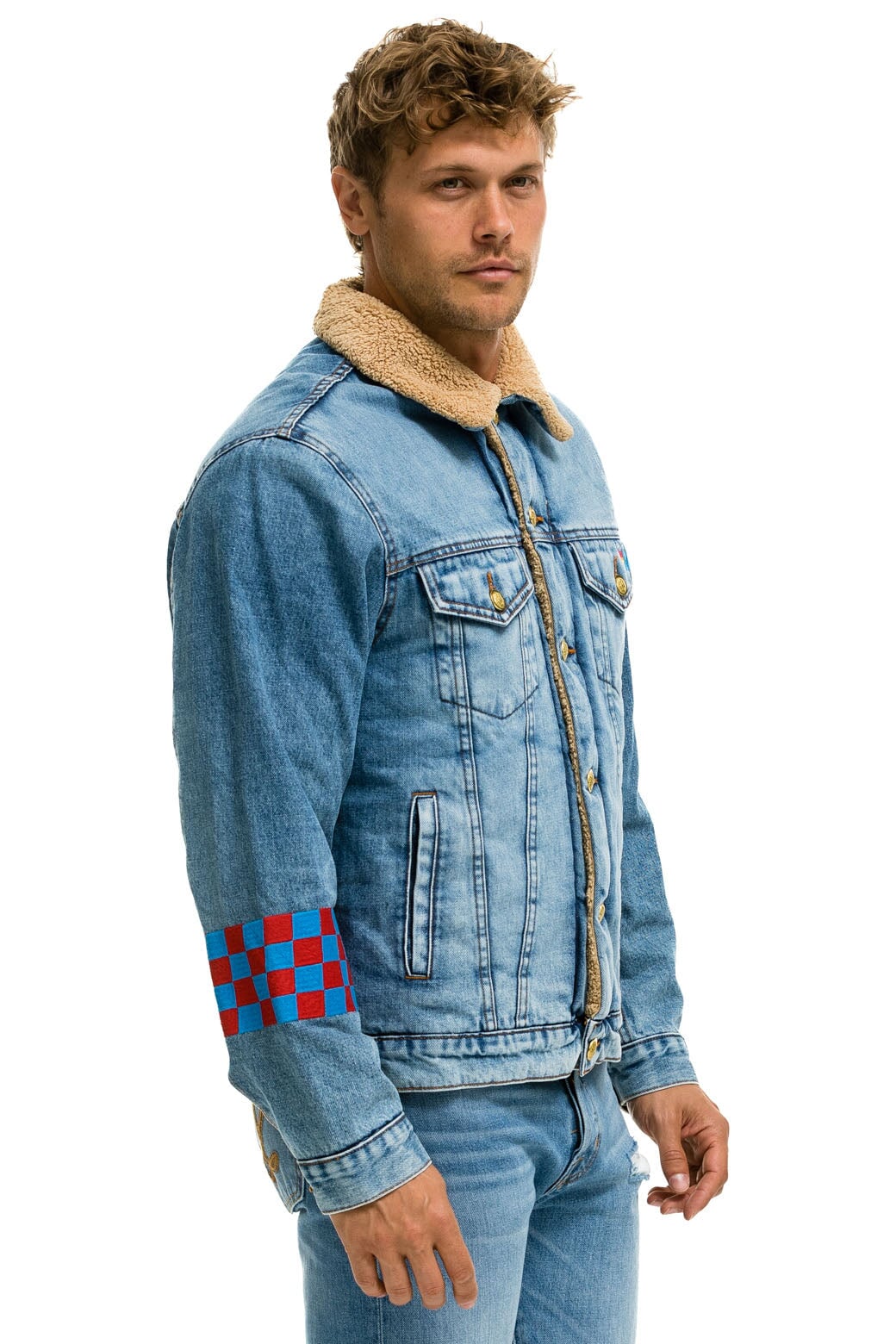 STOKED BOLT SMILEY RANCH SHERPA DENIM JACKET- SUPER LIGHT - Image 9