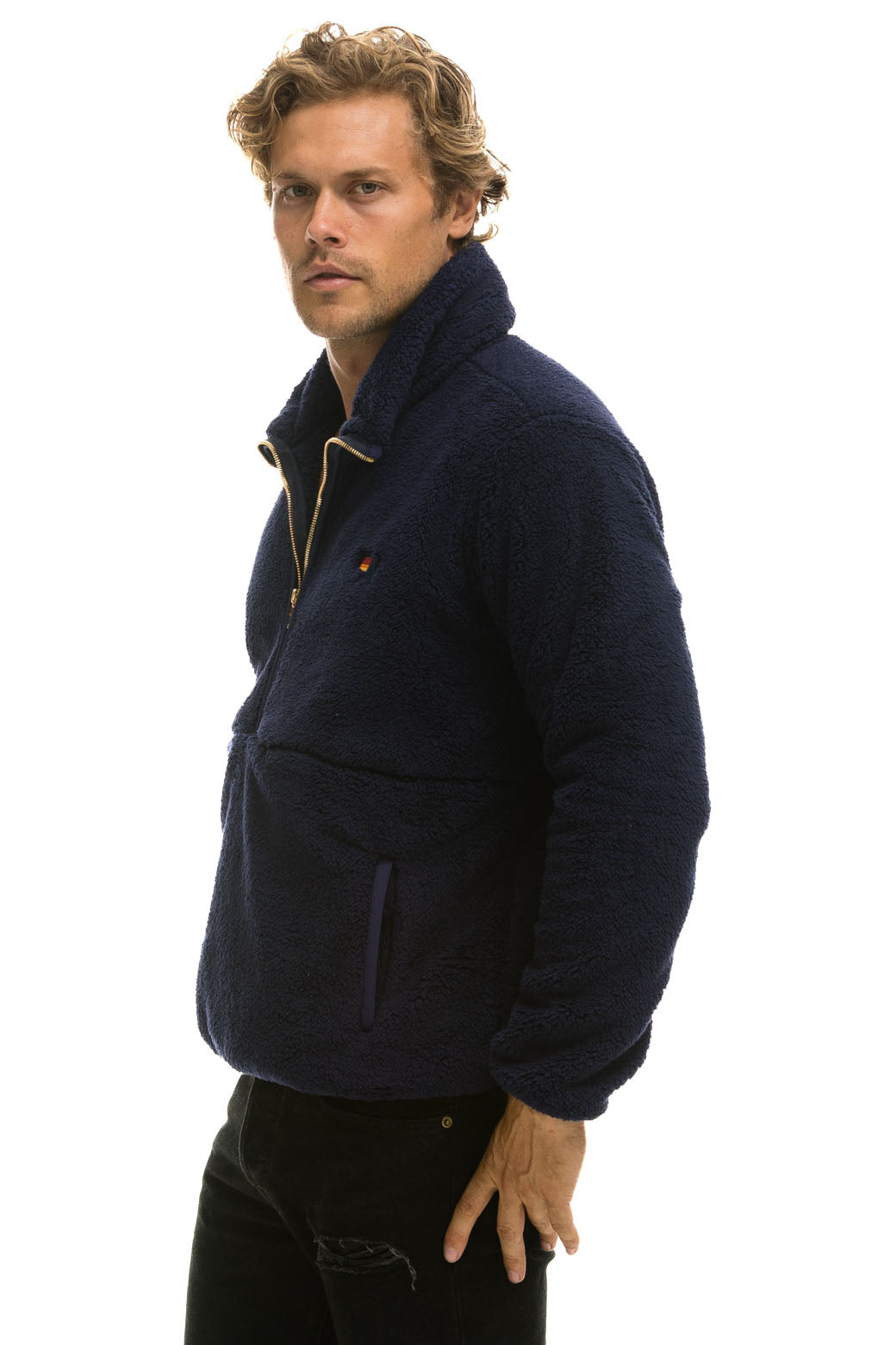 TEDDY UNISEX HALF ZIP JACKET - NAVY - Image 6