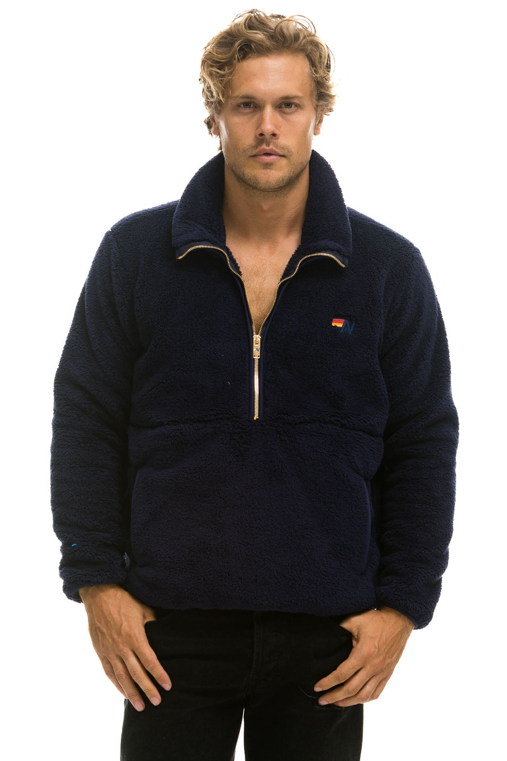 TEDDY UNISEX HALF ZIP JACKET - NAVY - Image 10