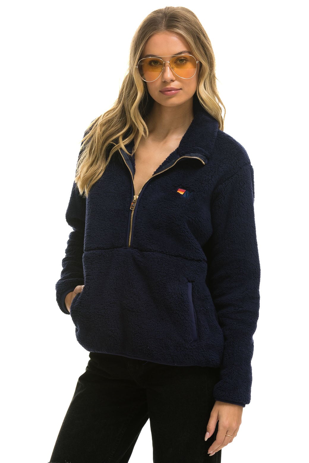 TEDDY UNISEX HALF ZIP JACKET - NAVY - Image 5