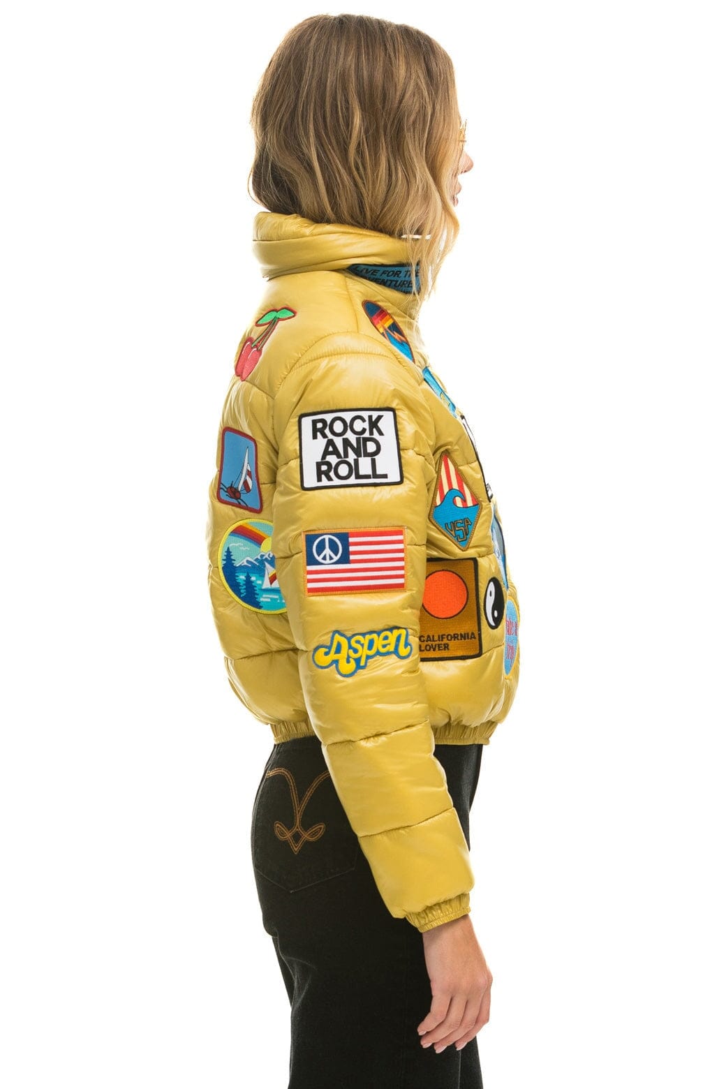 VINTAGE PATCH APRES PUFFER JACKET - HONEY GLOSSY - Image 2