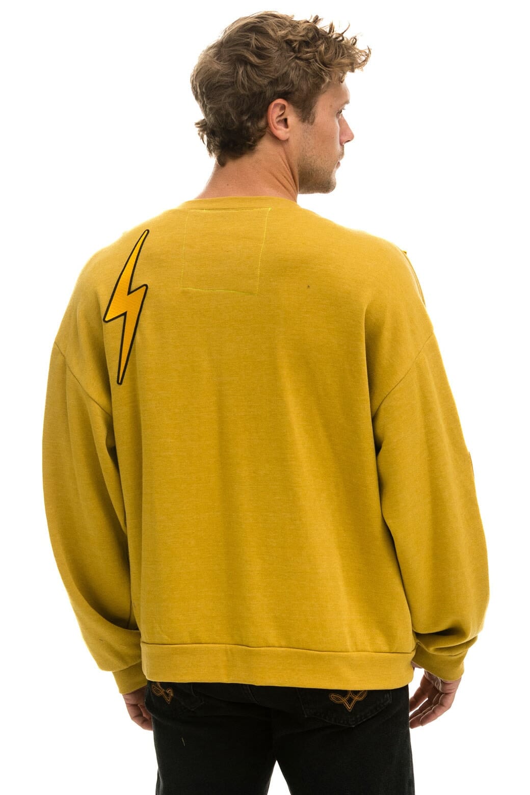 VINTAGE PATCH RELAXED CREW SWEATSHIRT - KHAKI - Image 5