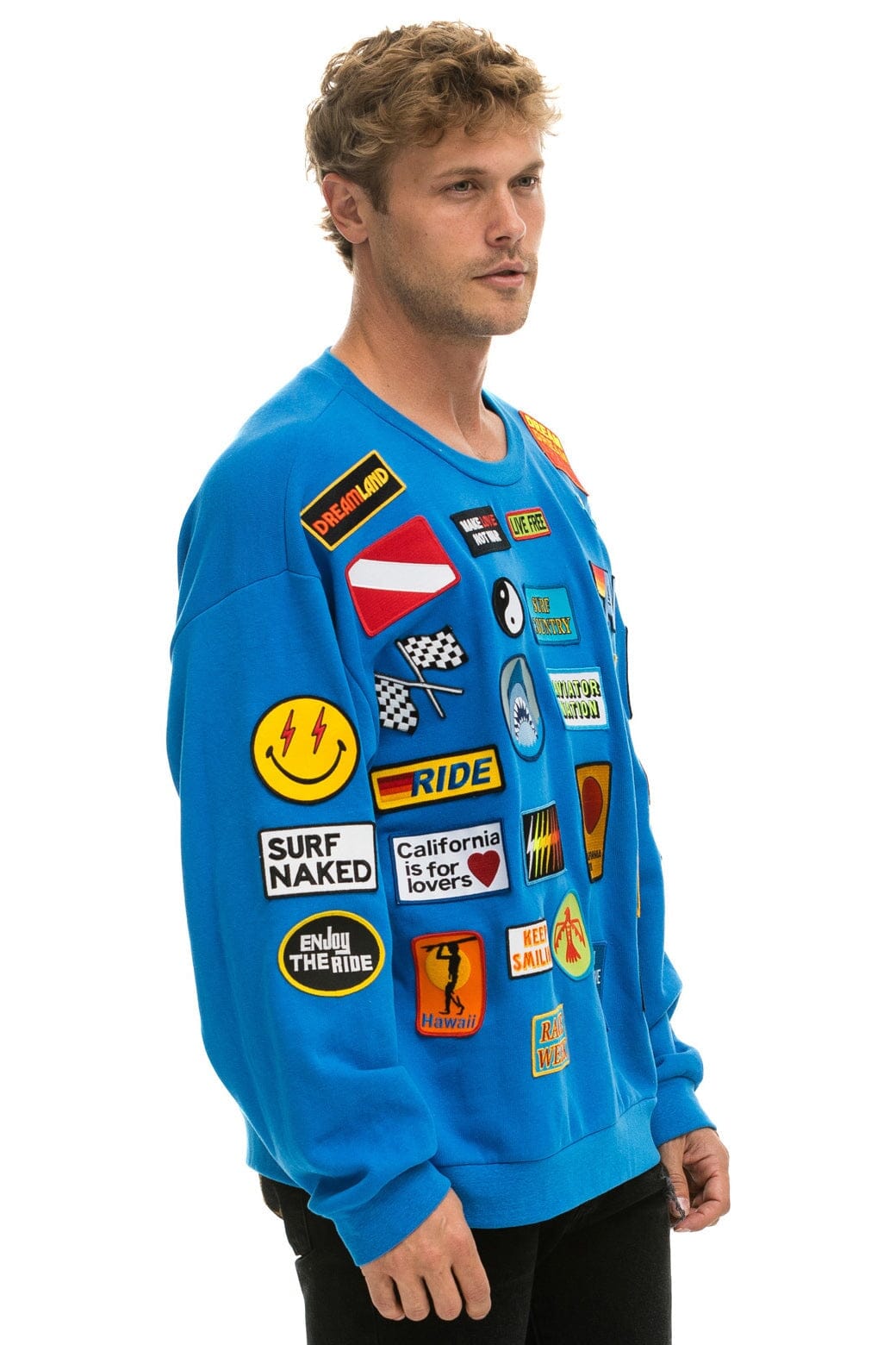 VINTAGE PATCH RELAXED CREW SWEATSHIRT - OCEAN - Image 9